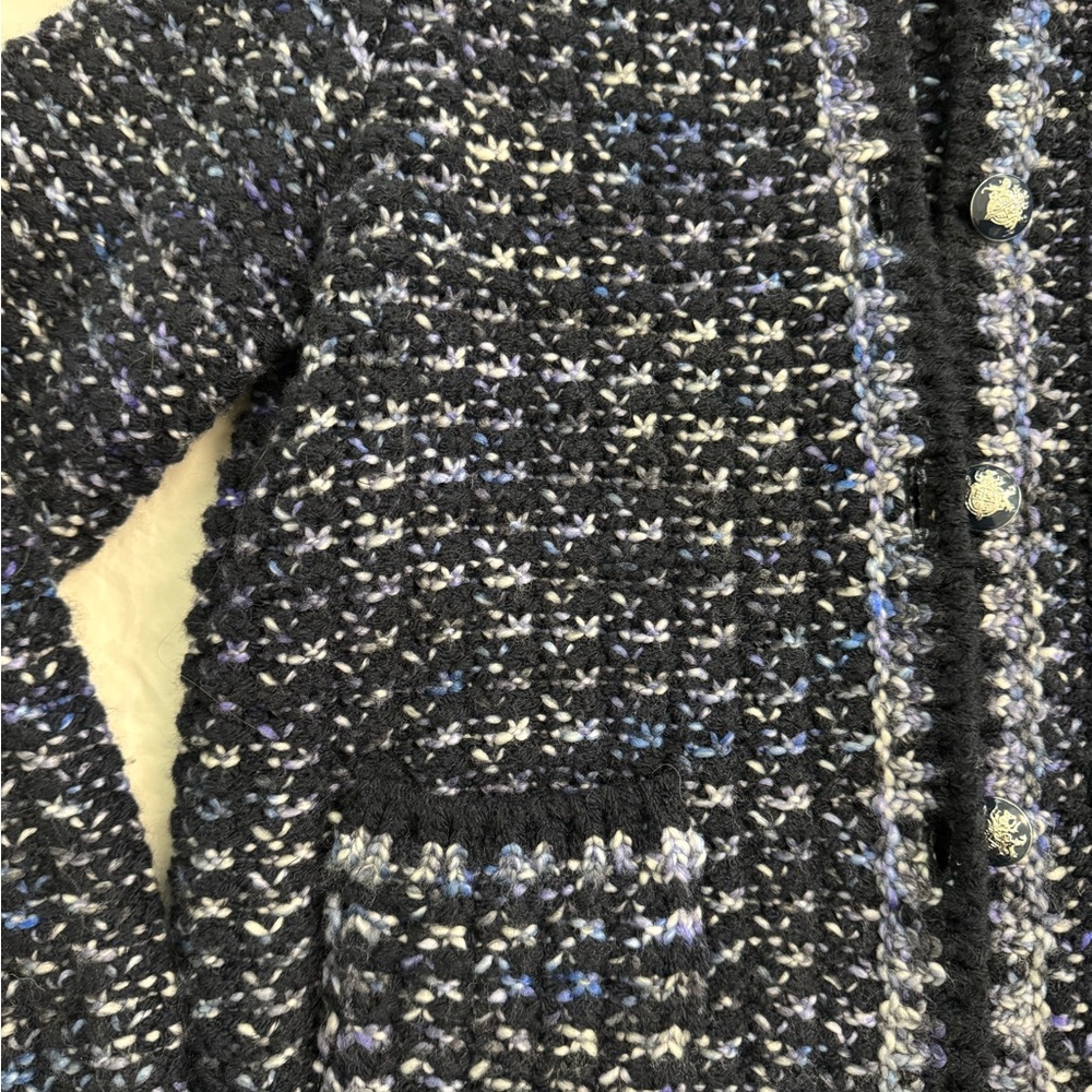 Ba&sh Beloni Knit Lady Cardigan in Black and Blue Small - Picture 5 of 9